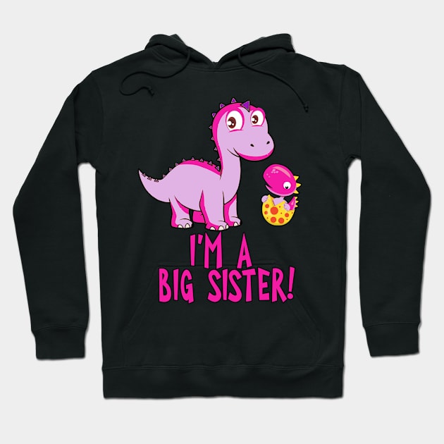 I'm A Big Sister with Pink Dinosaurs Hoodie by tropicalteesshop